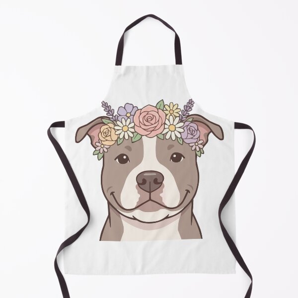 Item preview, Sweet Pibble – Gentle Pit Bull with Pastel Flower Crown designed and sold by Petzzz.