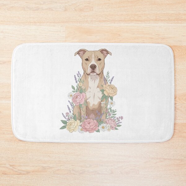 Item preview, Pittie in Bloom – Floral Aesthetic Pit Bull Illustration designed and sold by Petzzz.