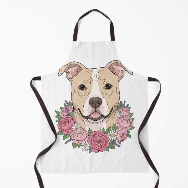 Item preview, The Velvet Hippo – Adorable Pit Bull in Floral Wreath designed and sold by Petzzz.