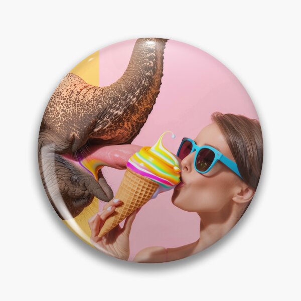 Item preview, Surreal Elephant and Woman Eating Ice Cream designed and sold by aiperfectworld.