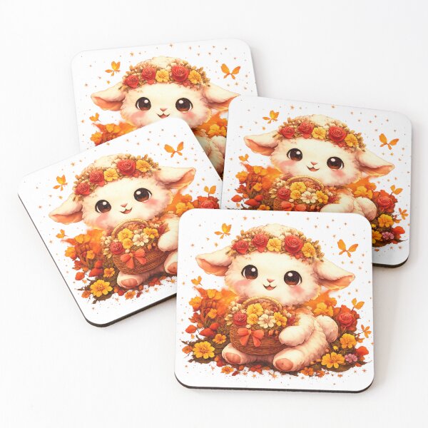 Item preview, Golden Kawaii Lamb – Fantasy Luxe Art designed and sold by kimkosovo.