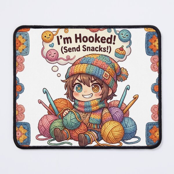 Item preview, Determined Chibi Crafter "Hooked" on Yarn designed and sold by newvisionart191.