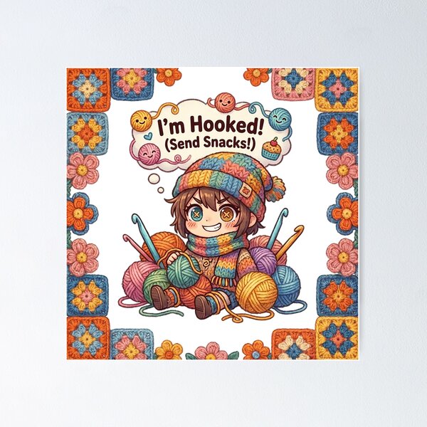Item preview, Determined Chibi Crafter "Hooked" on Yarn designed and sold by newvisionart191.
