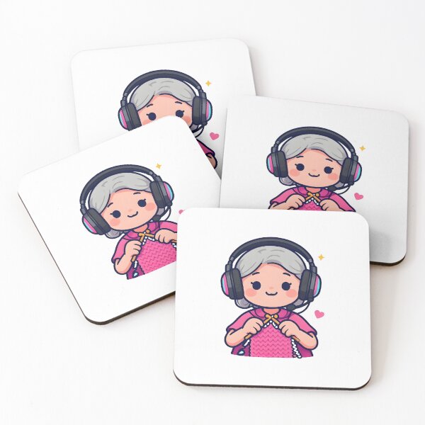 Item preview, Cute Gamer Grandma Knitting Funny Gaming Art designed and sold by Uglyandcute.