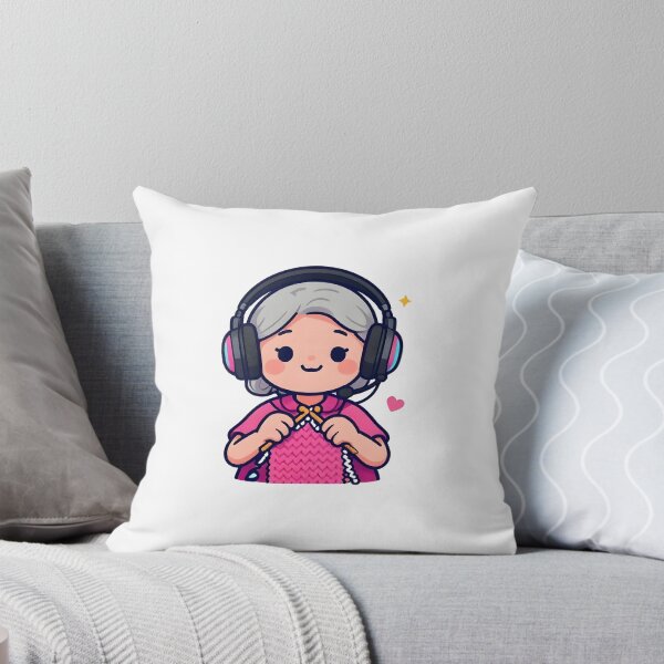 Item preview, Cute Gamer Grandma Knitting Funny Gaming Art designed and sold by Uglyandcute.