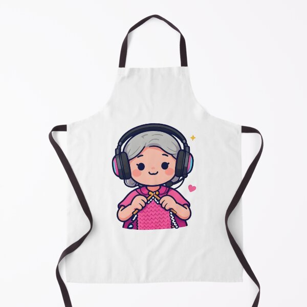 Item preview, Cute Gamer Grandma Knitting Funny Gaming Art designed and sold by Uglyandcute.