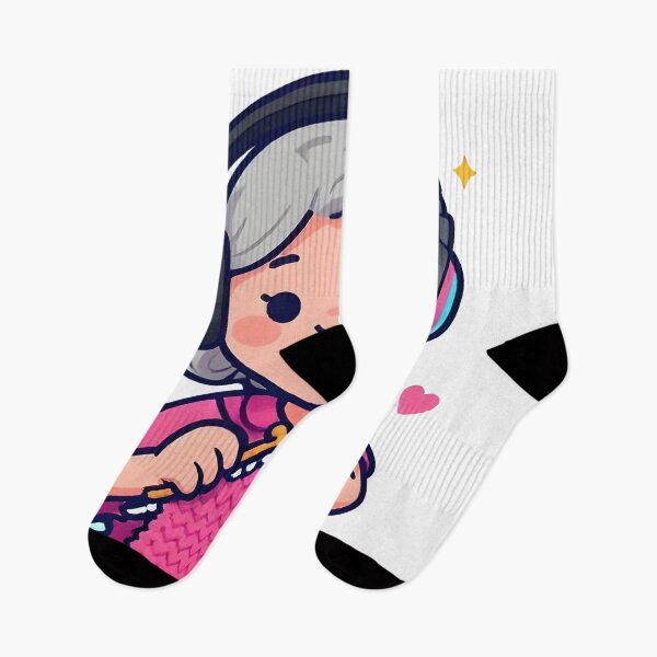 Item preview, Cute Gamer Grandma Knitting Funny Gaming Art designed and sold by Uglyandcute.