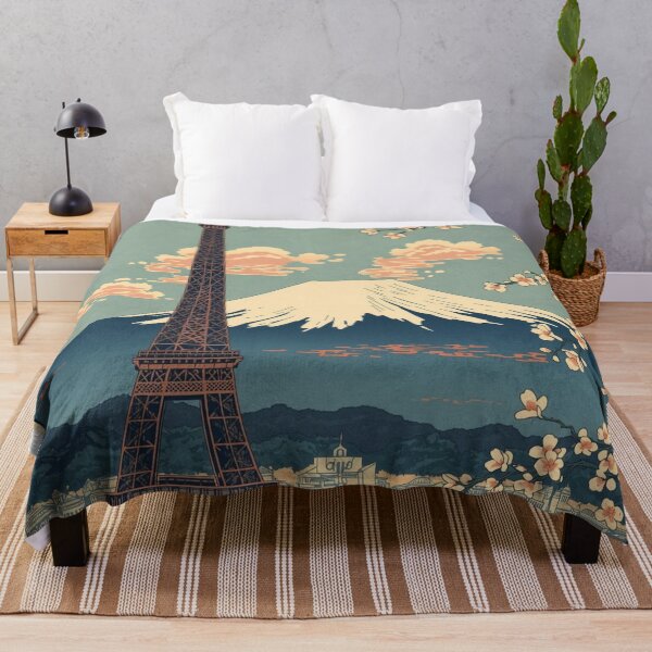 Item preview, Ukiyo-e Eiffel Tower Mount Fuji Japanese Woodblock Print Art Poster designed and sold by Vandy Fullam.