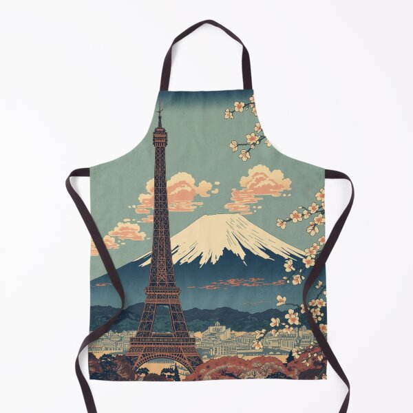 Item preview, Ukiyo-e Eiffel Tower Mount Fuji Japanese Woodblock Print Art Poster designed and sold by Vandy Fullam.