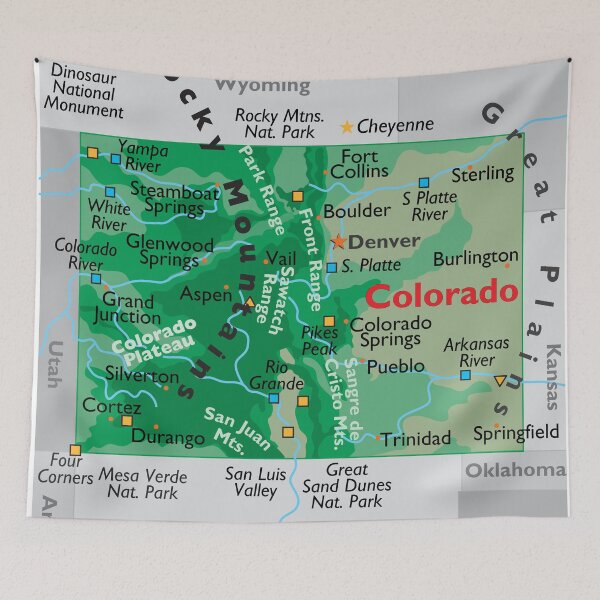 Item preview, Map of Colorado – Physical Geography Overview designed and sold by WorldAtlas.com.