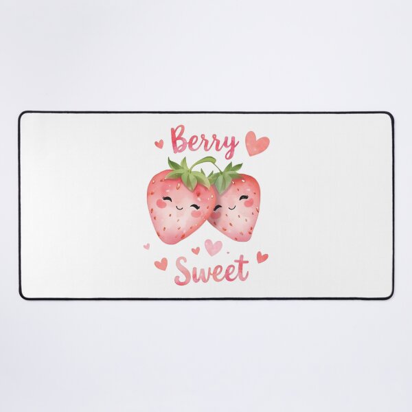 Item preview, Two Smiling strawberries , Kawaii Strawberry Illustration designed and sold by Moodune.
