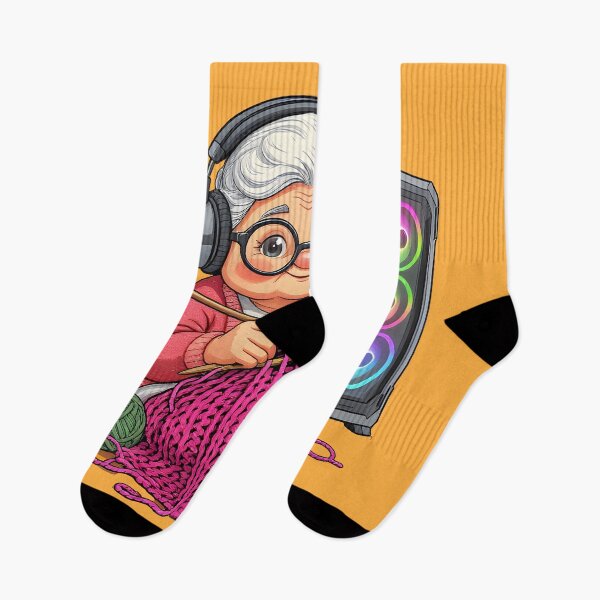 Item preview, Cute Gamer Grandma Knitting Funny Gaming Art designed and sold by Uglyandcute.
