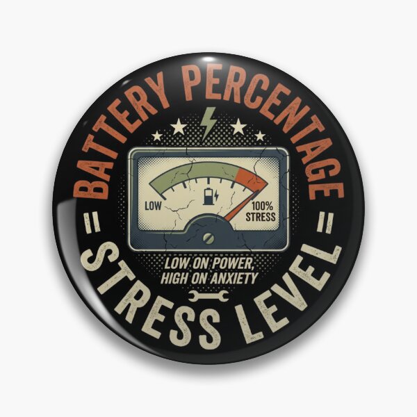 Item preview, Battery Percentage Stress Level Vintage Meter Gauge Low Power High Anxiety Retro Distressed Funny Humor Relatable Phone Addict designed and sold by anass002.