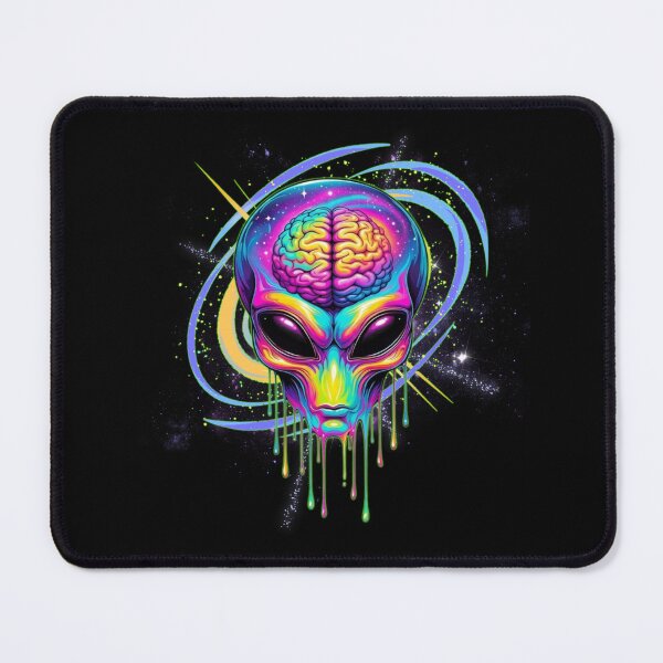 Item preview, Psychedelic Alien Brain Drip – Neon Cosmos Art designed and sold by WeranovDesign.