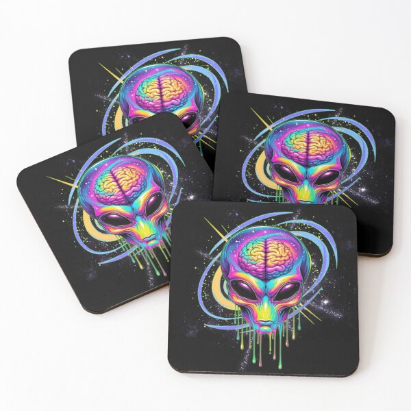 Item preview, Psychedelic Alien Brain Drip – Neon Cosmos Art designed and sold by WeranovDesign.