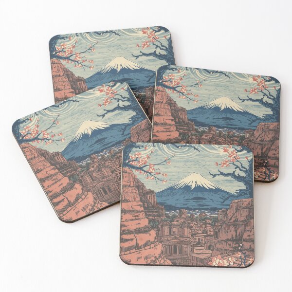 Item preview, Ukiyo-e Petra Treasury Mount Fuji Japanese Woodblock Print Art Poster designed and sold by Vandy Fullam.