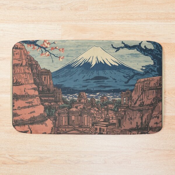 Item preview, Ukiyo-e Petra Treasury Mount Fuji Japanese Woodblock Print Art Poster designed and sold by Vandy Fullam.