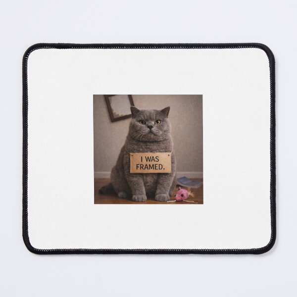 Item preview, I Was Framed – Funny British Shorthair Cat Illustration designed and sold by LovelyCatGalaxy.