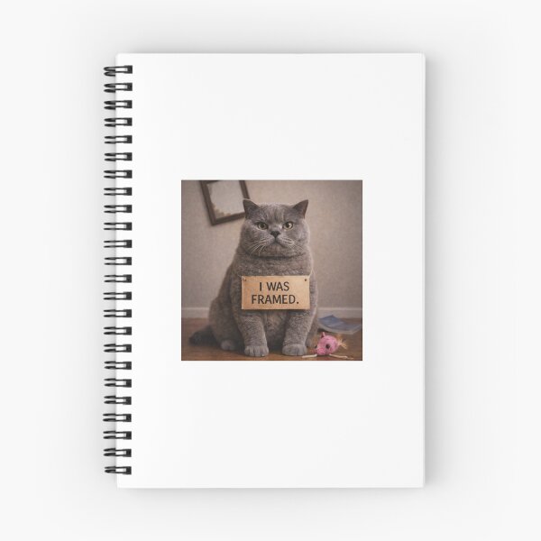 Item preview, I Was Framed – Funny British Shorthair Cat Illustration designed and sold by LovelyCatGalaxy.