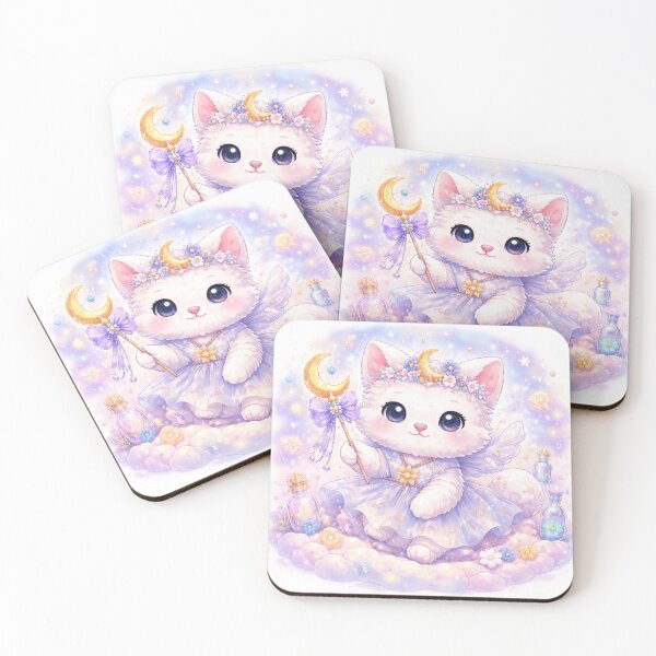 Item preview, Celestial Kawaii Kitten – Moon Fairy Fantasy designed and sold by kimkosovo.
