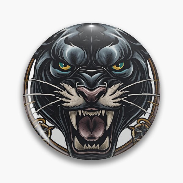 Item preview, Panther head with gold accents designed and sold by WhereHopeBlooms.