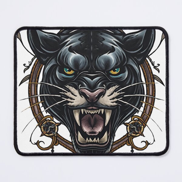 Item preview, Panther head with gold accents designed and sold by WhereHopeBlooms.