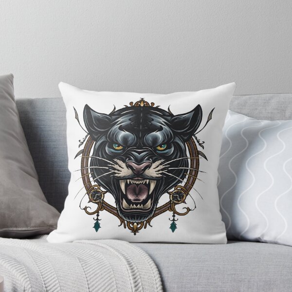 Item preview, Panther head with gold accents designed and sold by WhereHopeBlooms.