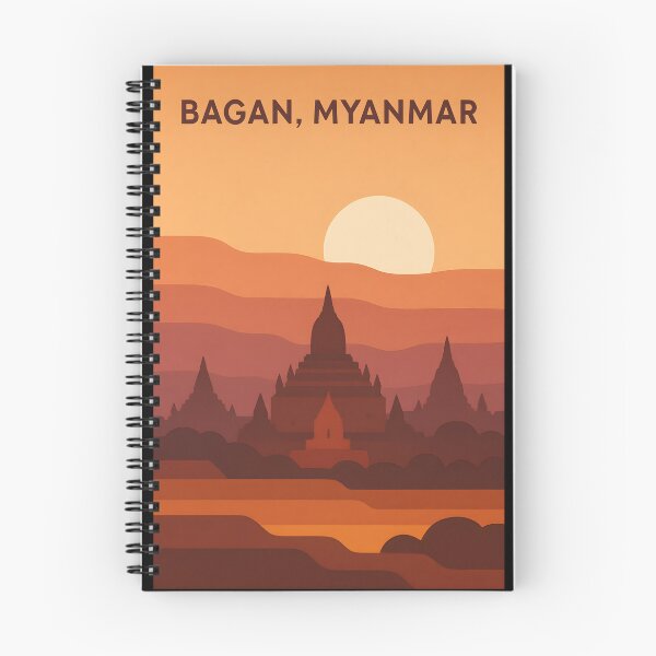 Item preview, Bagan, Myanmar Gradient Vista Poster - Glowing Low Sun designed and sold by Cosmopolis.