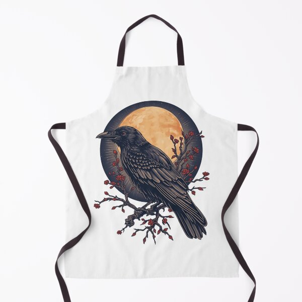 Item preview, Raven with moon and branches designed and sold by WhereHopeBlooms.