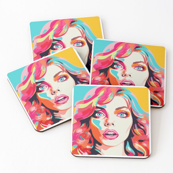 Item preview, Pop art portrait of a pretty, scared woman designed and sold by y-a-y.