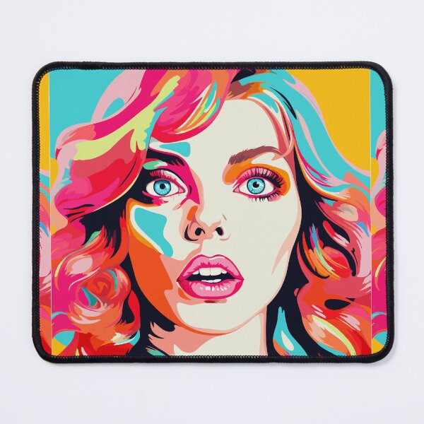 Item preview, Pop art portrait of a pretty, scared woman designed and sold by y-a-y.