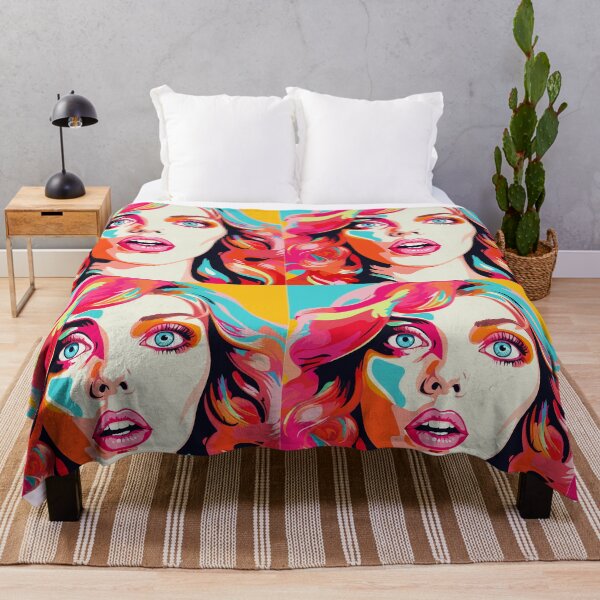 Item preview, Pop art portrait of a pretty, scared woman designed and sold by y-a-y.