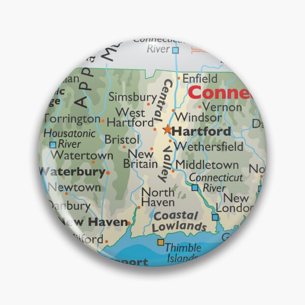 Item preview, Map of Connecticut – Physical Geography Overview designed and sold by WorldAtlas.com.