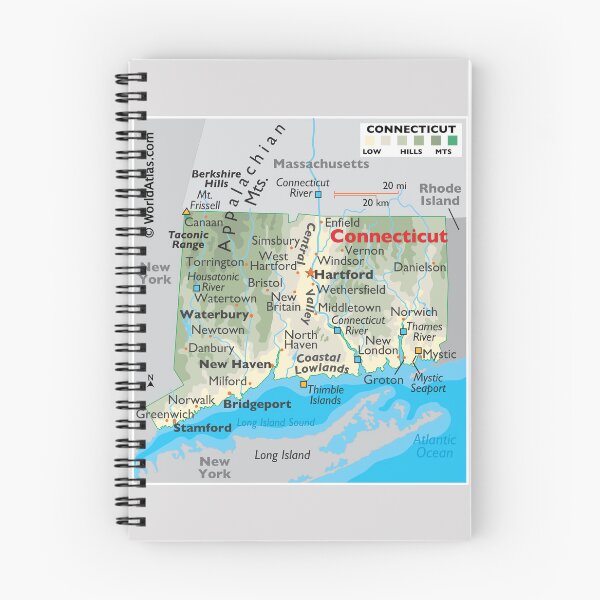Item preview, Map of Connecticut – Physical Geography Overview designed and sold by WorldAtlas.com.