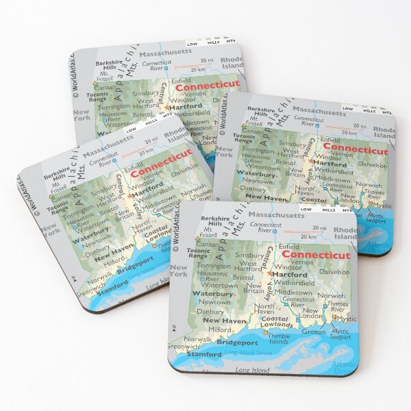Item preview, Map of Connecticut – Physical Geography Overview designed and sold by WorldAtlas.com.