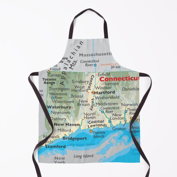 Item preview, Map of Connecticut – Physical Geography Overview designed and sold by WorldAtlas.com.