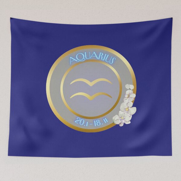 Item preview, Aquarius Flowers | Gold Zodiac Emblem - Gift Ideas designed and sold by SawaOne.