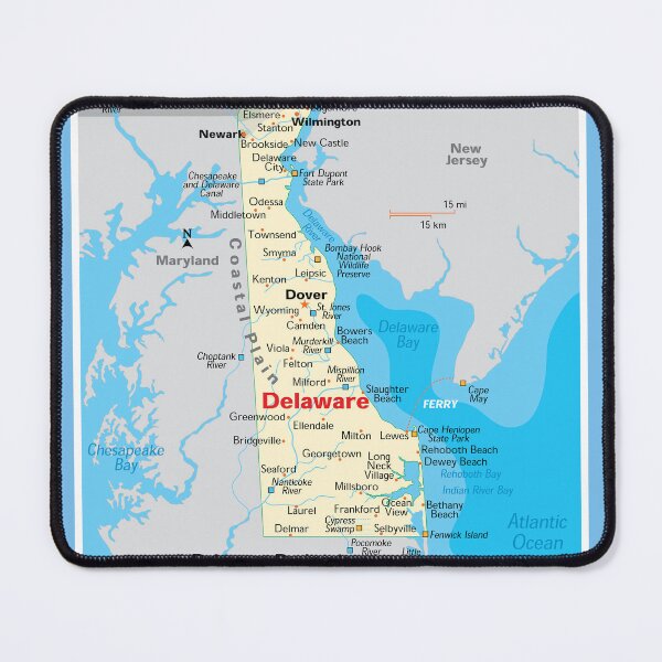 Item preview, Delaware Map – Cities, Coastline & Rivers designed and sold by WorldAtlas.com.