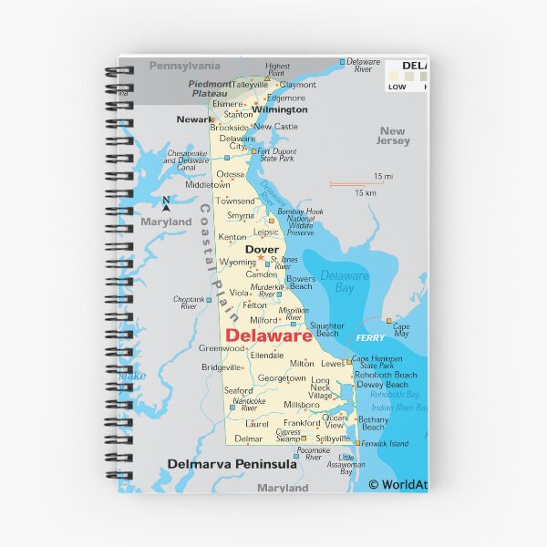 Item preview, Delaware Map – Cities, Coastline & Rivers designed and sold by WorldAtlas.com.