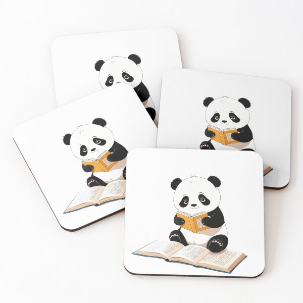 Item preview, Cute Panda Reading a Book – Cozy Kawaii Illustration designed and sold by Visualynx.