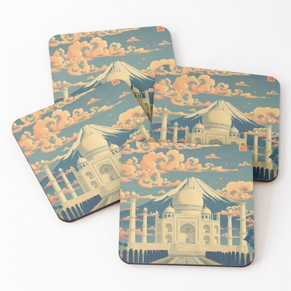 Item preview, Ukiyo-e Taj Mahal Mount Fuji Japanese Woodblock Print Art Poster designed and sold by Vandy Fullam.