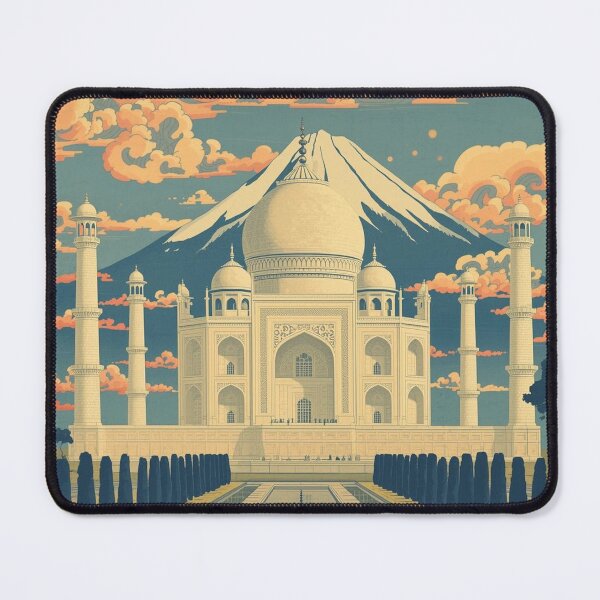 Item preview, Ukiyo-e Taj Mahal Mount Fuji Japanese Woodblock Print Art Poster designed and sold by Vandy Fullam.