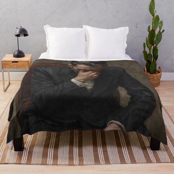 Item preview, Man in Deep Sorrow – Lonely and Painful Oil Painting Portrait designed and sold by Visualynx.