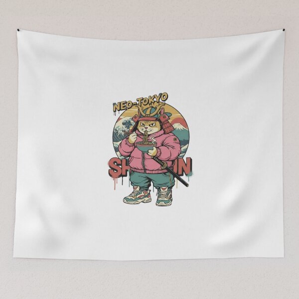 Item preview, Samurai Cat Ramen Streetwear – Retro 90s Japanese Ukiyo-e Style Aesthetic Art designed and sold by FUIRY .