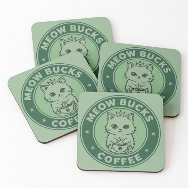 Item preview, Meow Bucks Coffee: The Perfect Break for Cat Lovers designed and sold by JerboT-shirt.