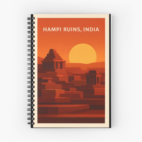 Item preview, Hampi Ruins Gradient Vista Poster - Glowing Half Sun designed and sold by Cosmopolis.