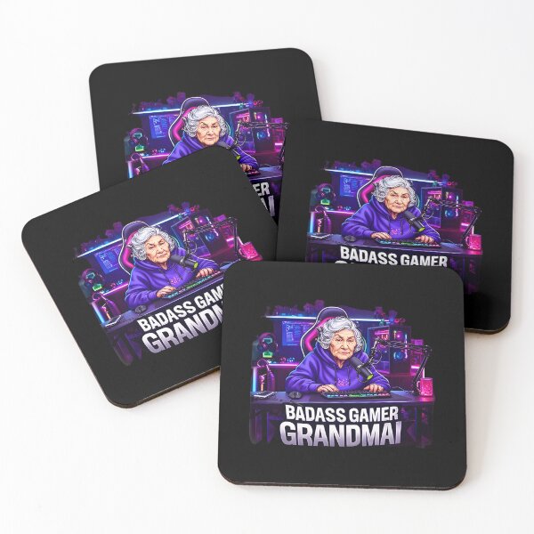 Item preview, Badass Gamer Grandma Streaming Gaming Illustration designed and sold by Uglyandcute.