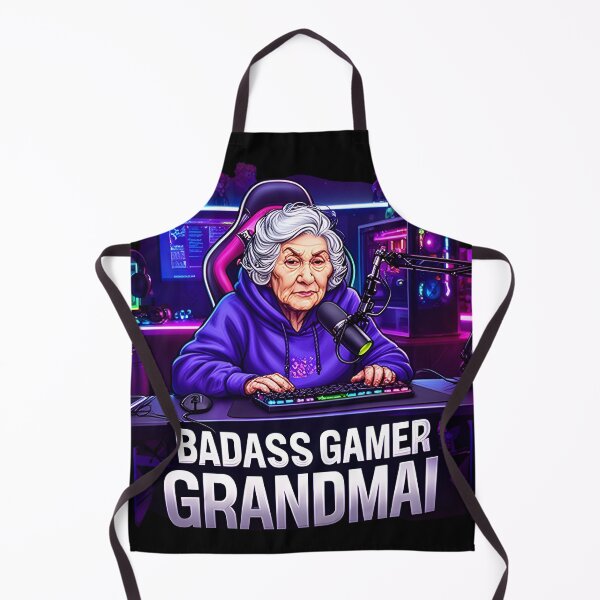 Item preview, Badass Gamer Grandma Streaming Gaming Illustration designed and sold by Uglyandcute.