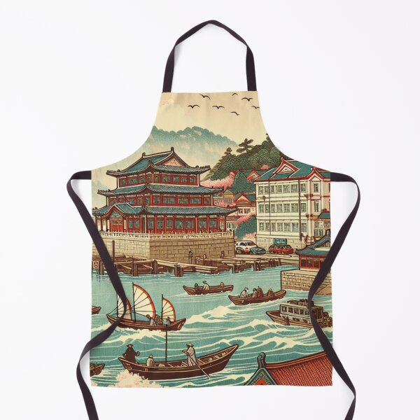 Item preview, Qingdao China Ukiyo-e Japanese Woodblock Print Coastal City Art Poster designed and sold by Vandy Fullam.