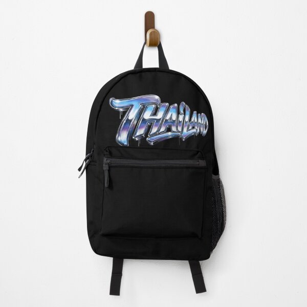Item preview, Thailand Retro Chrome - Blue Metallic Airbrush Typography, Thailand Streetwear Logo - Glossy 3D Chrome Style designed and sold by Thai-Era-Shop.